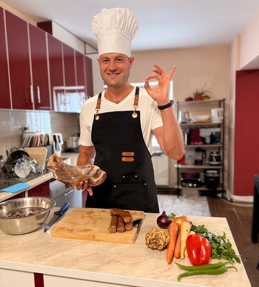 Adrian, gata de gătit în bucătărie
